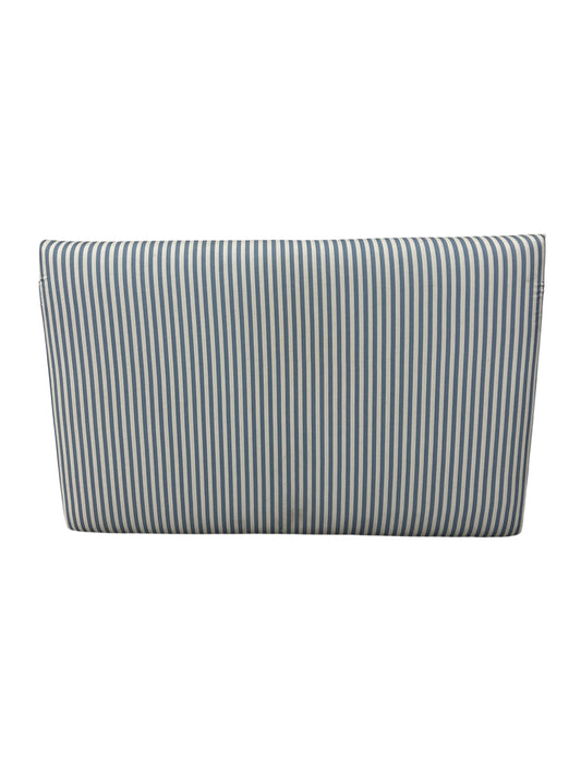 Blue and white striped twin headboard with attachable legs.