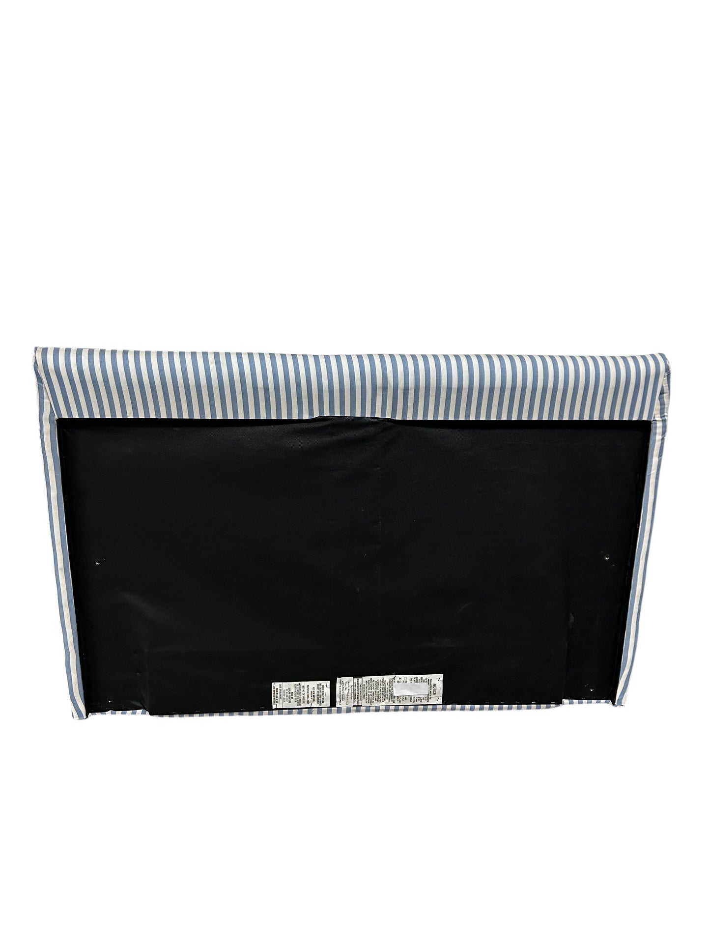 Blue and white striped twin headboard with attachable legs.