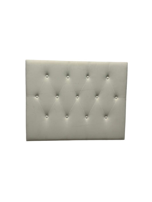 Cream velvet twin headboard with charging port.