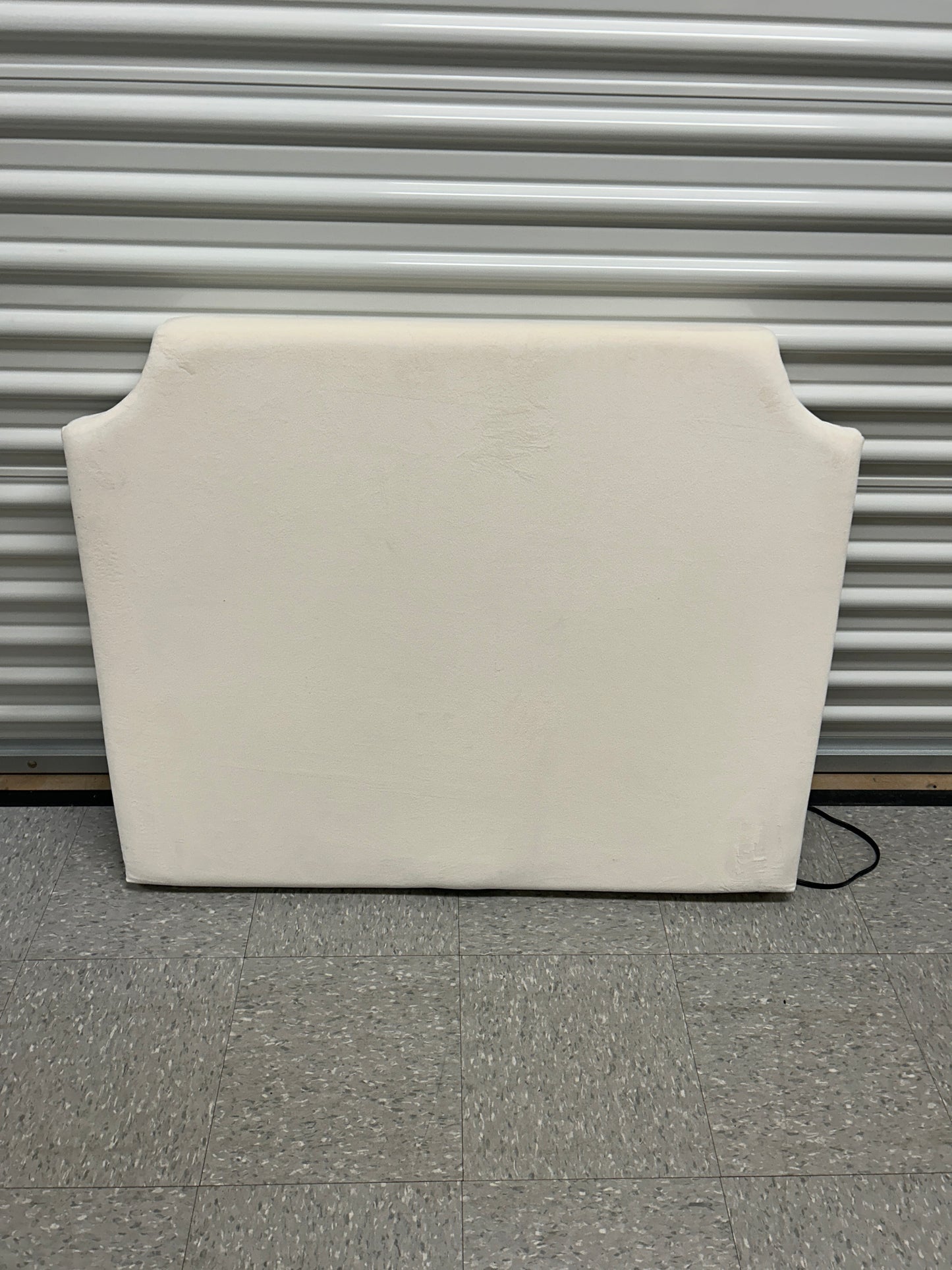 Pottery Barn Teen white twin headboard with charging port.