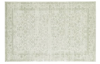 8x10 green and white washable rug.