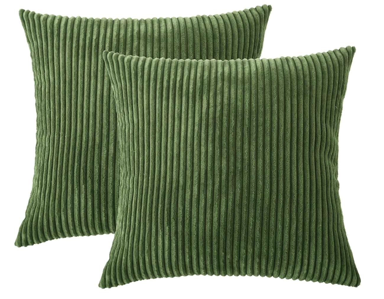 Set of 4 green pillows.