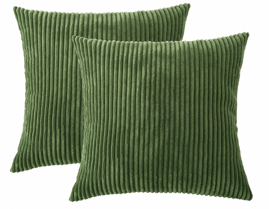 Set of 4 green pillows.