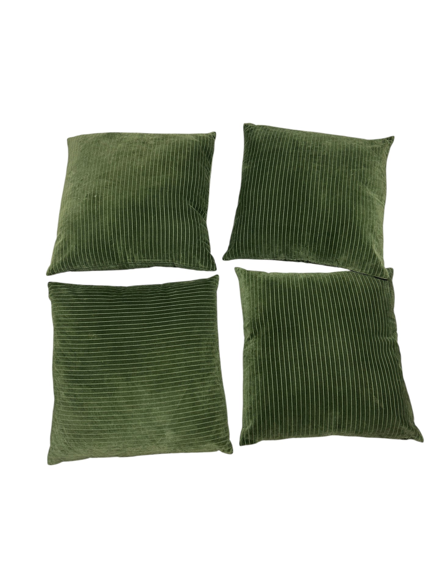 Set of 4 green pillows.