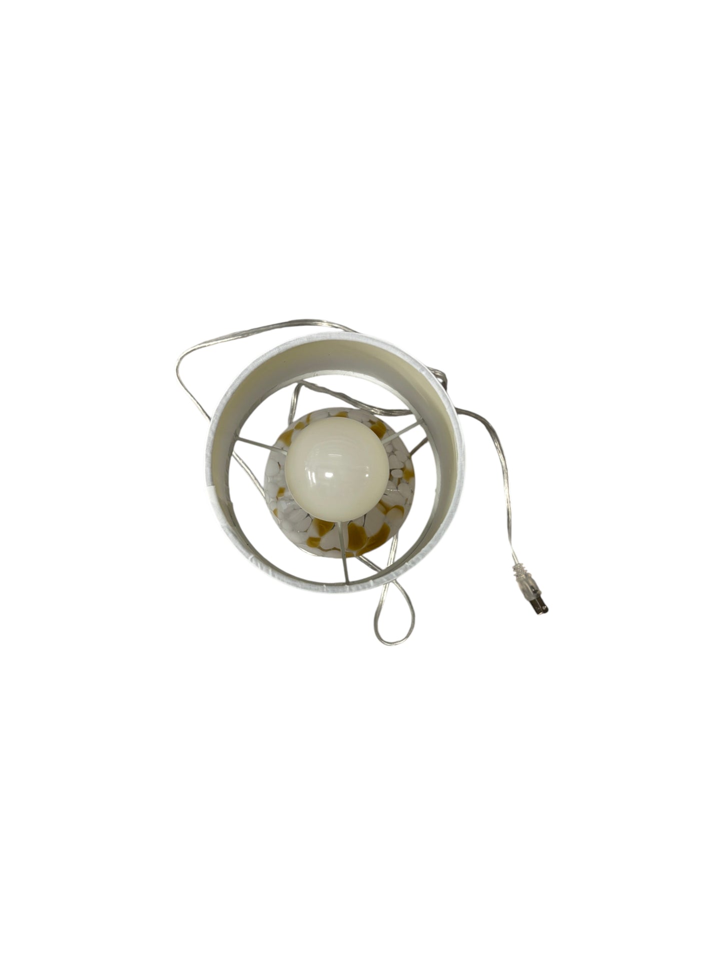Glass khaki finish accent lamp.