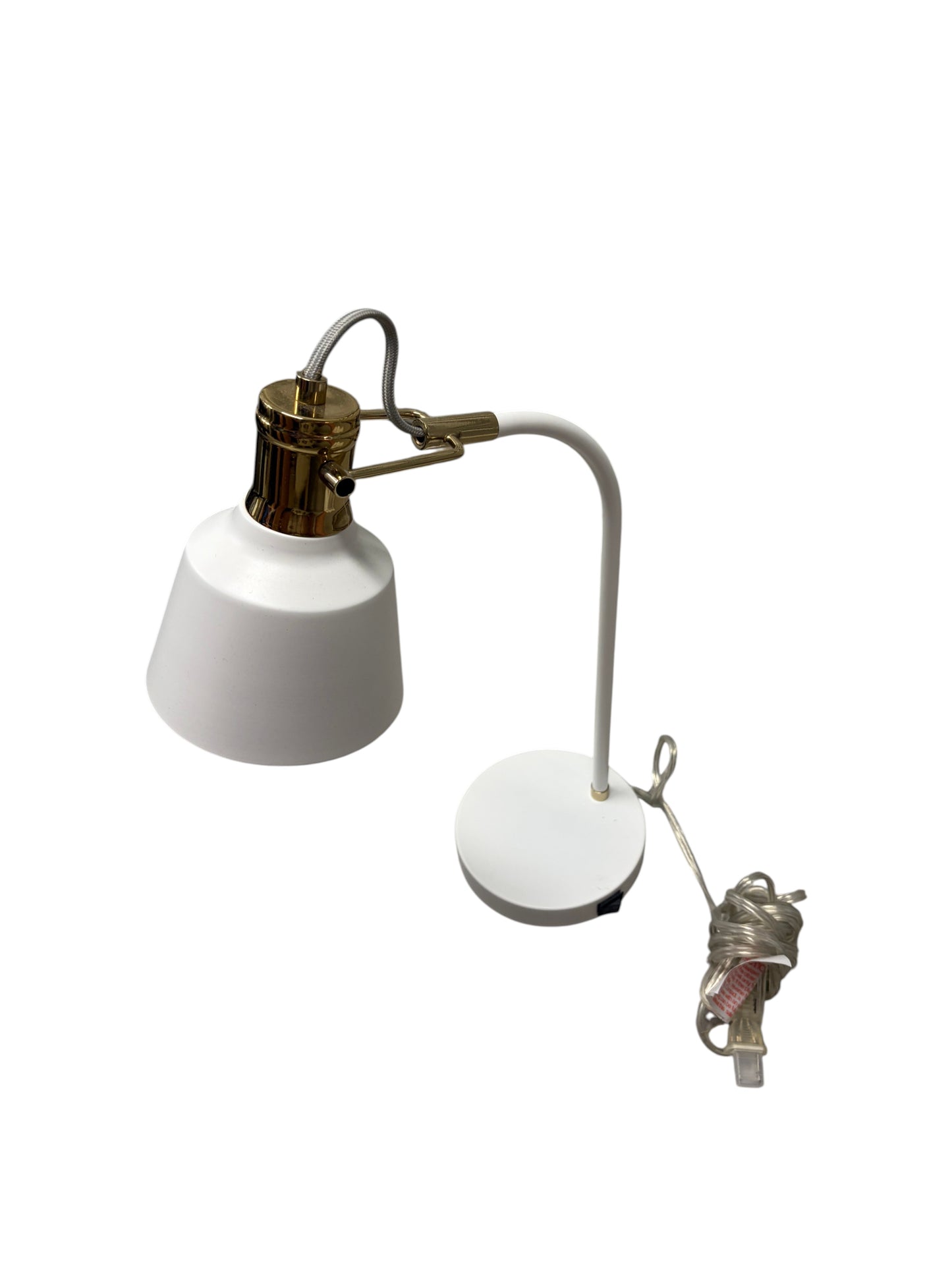 Pottery Barn Teen white and gold desk lamp.