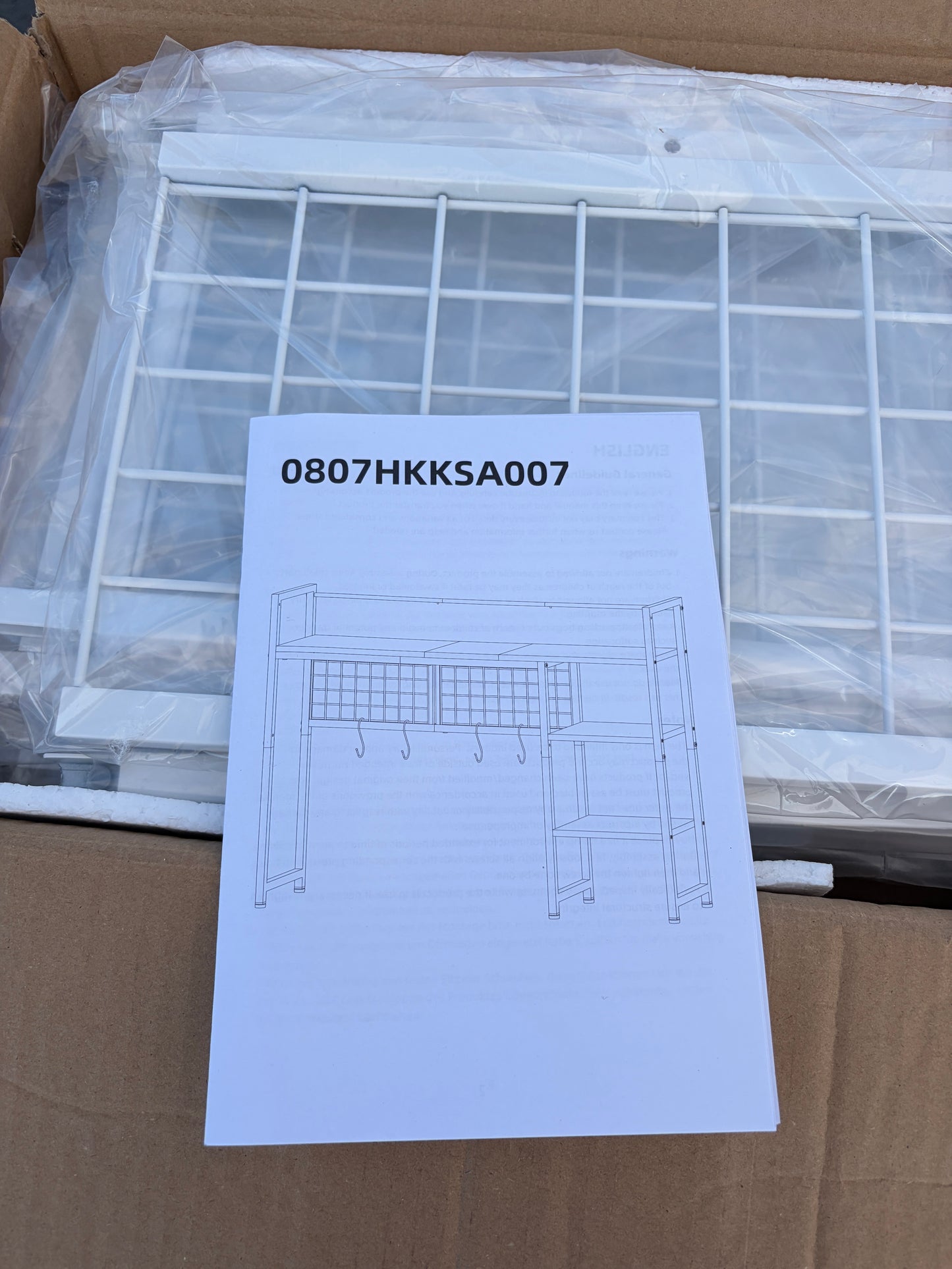 White metal desk hutch organizer brand new in the box.