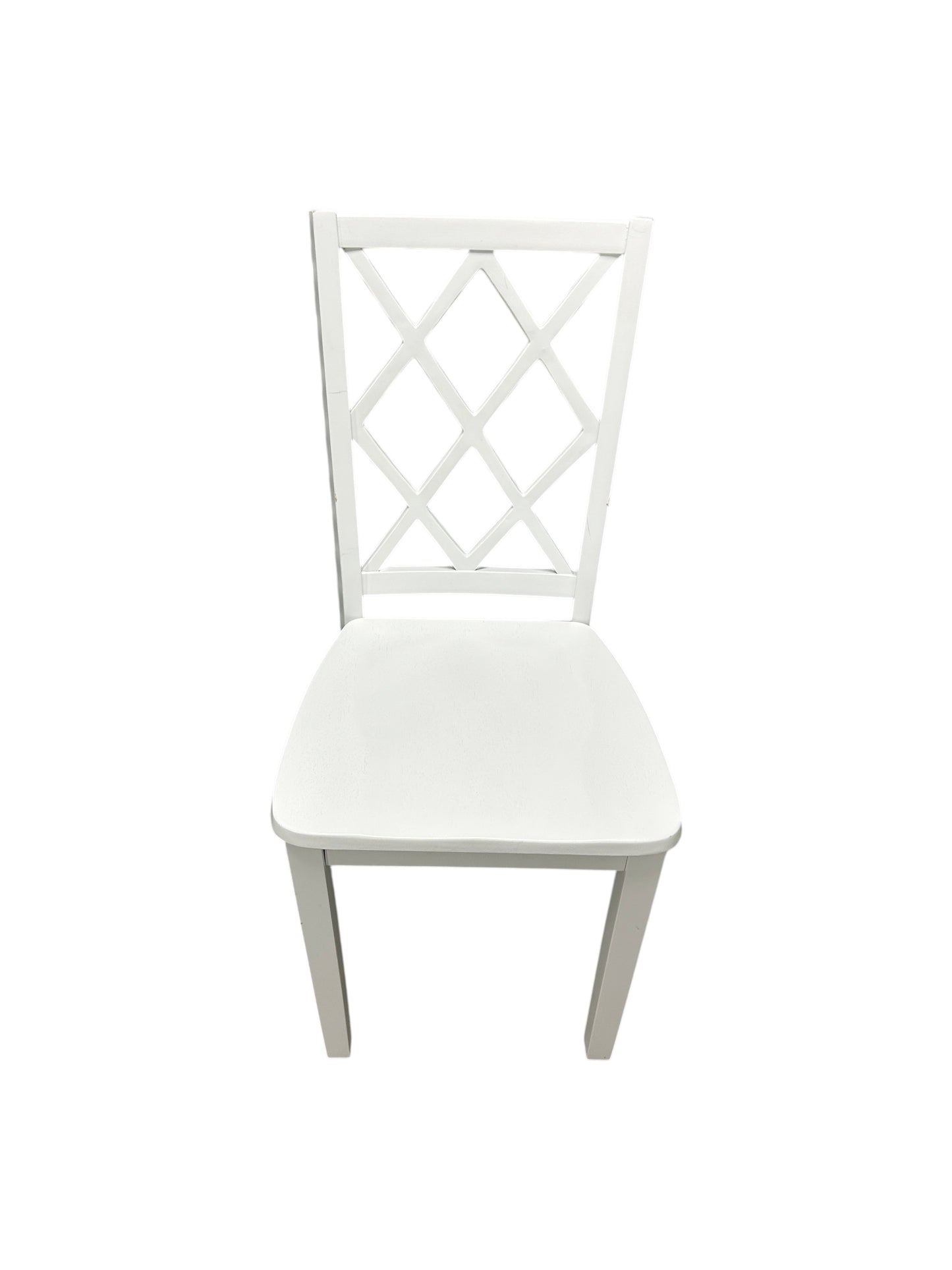 White wooden chair for a desk or living room.
