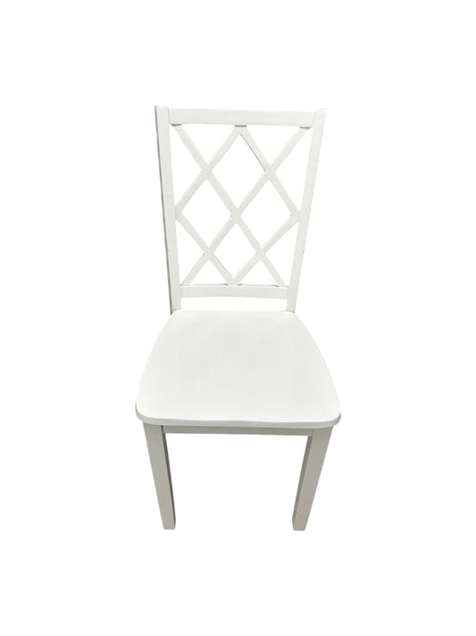 White wooden chair for a desk or living room.