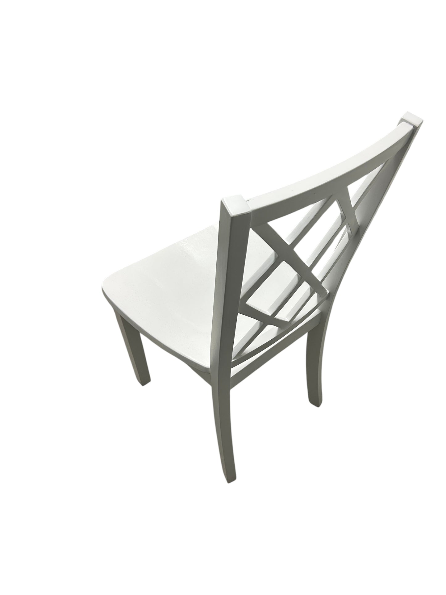 White wooden chair for a desk or living room.