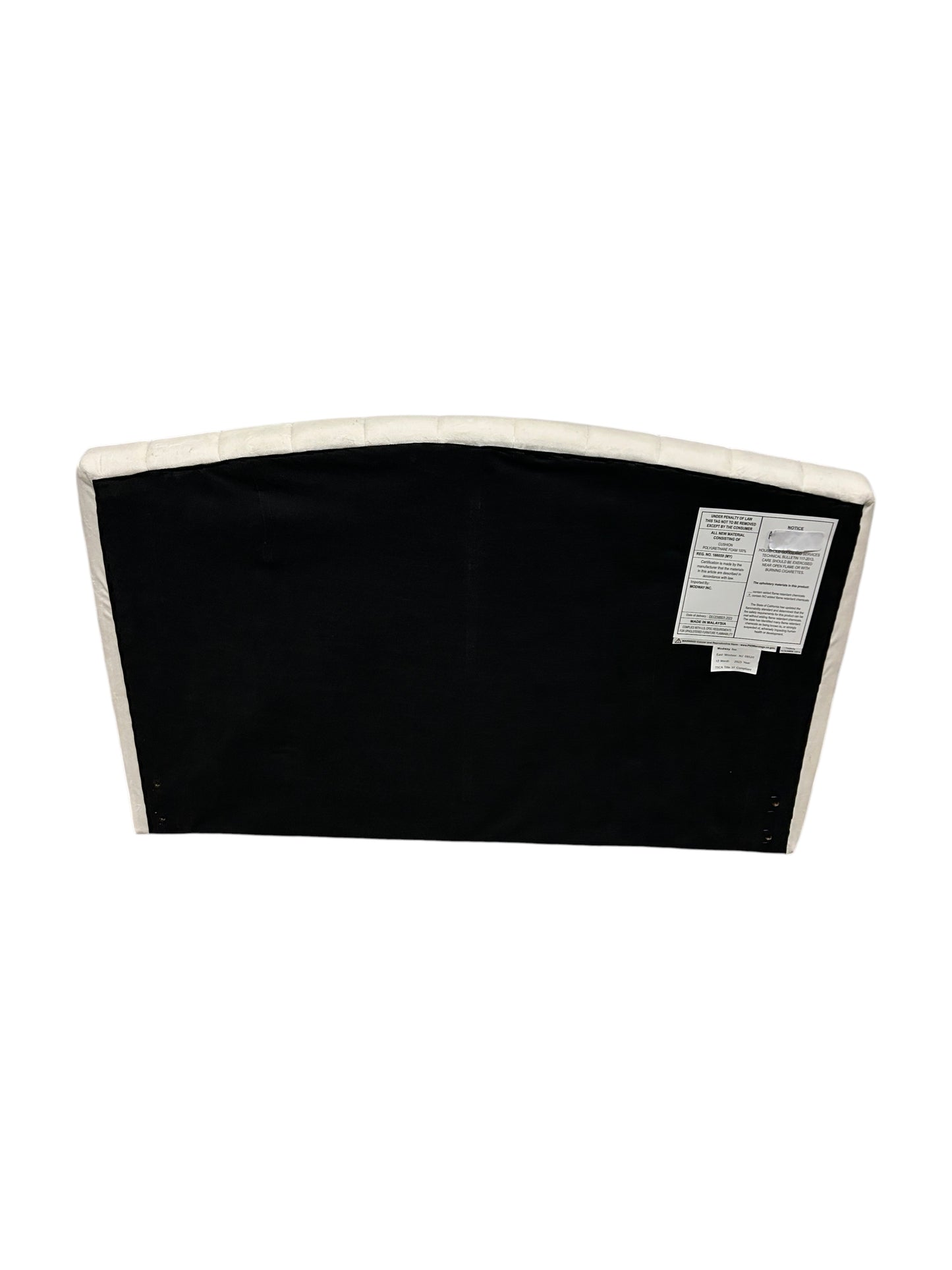 Cream velvet twin headboard.