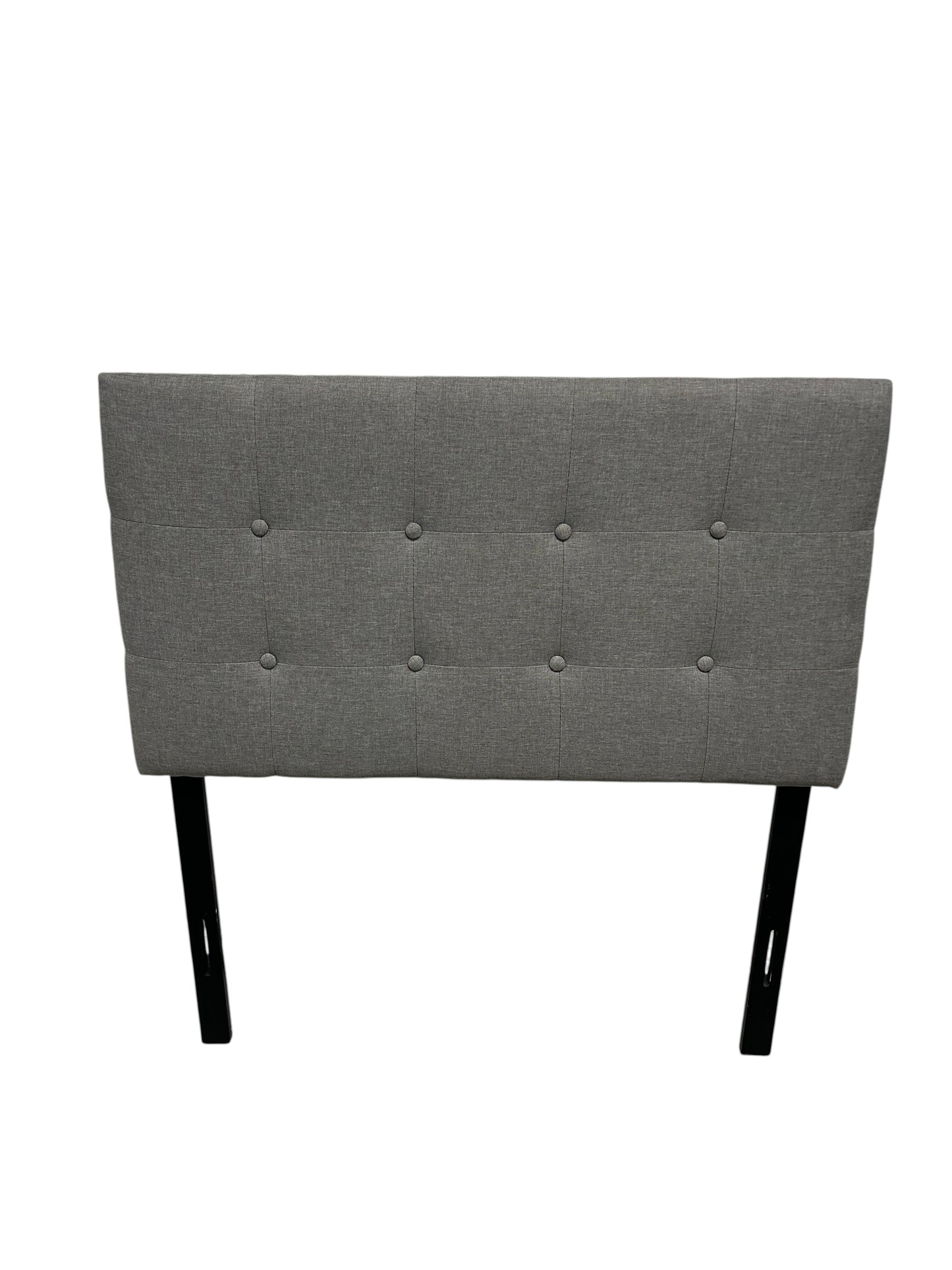 Gray twin headboard black legs.