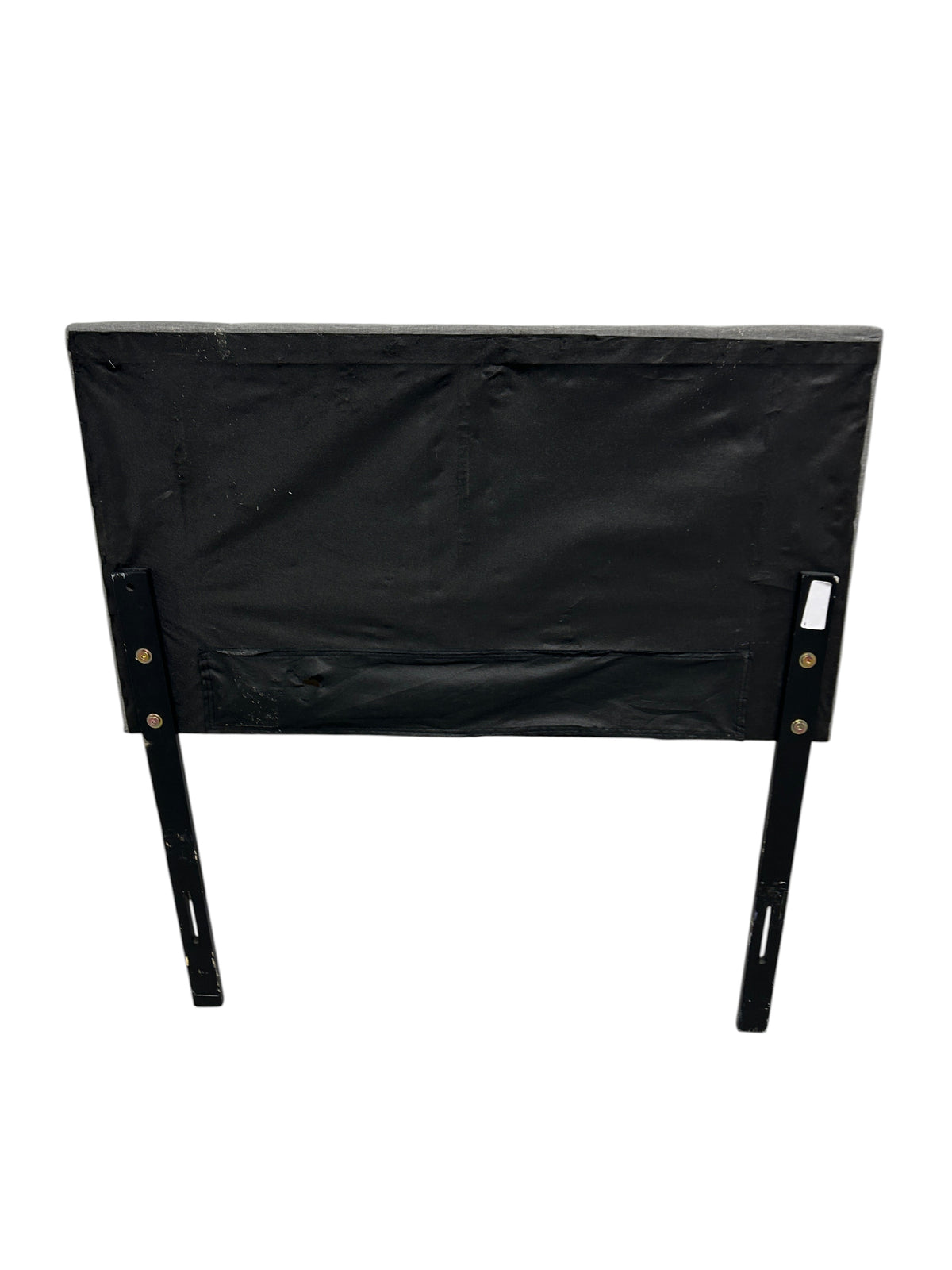 Gray twin headboard black legs.