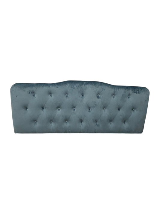Blue queen velvet Modway headboard.