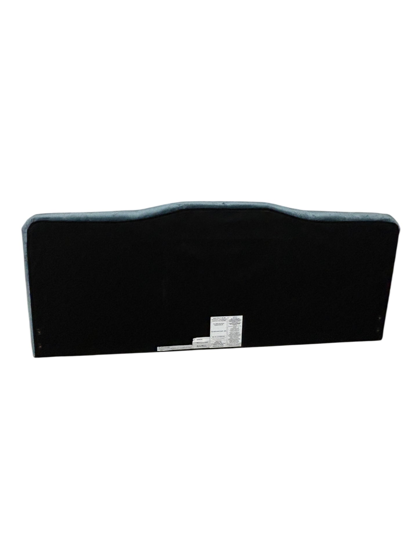 Blue queen velvet Modway headboard.