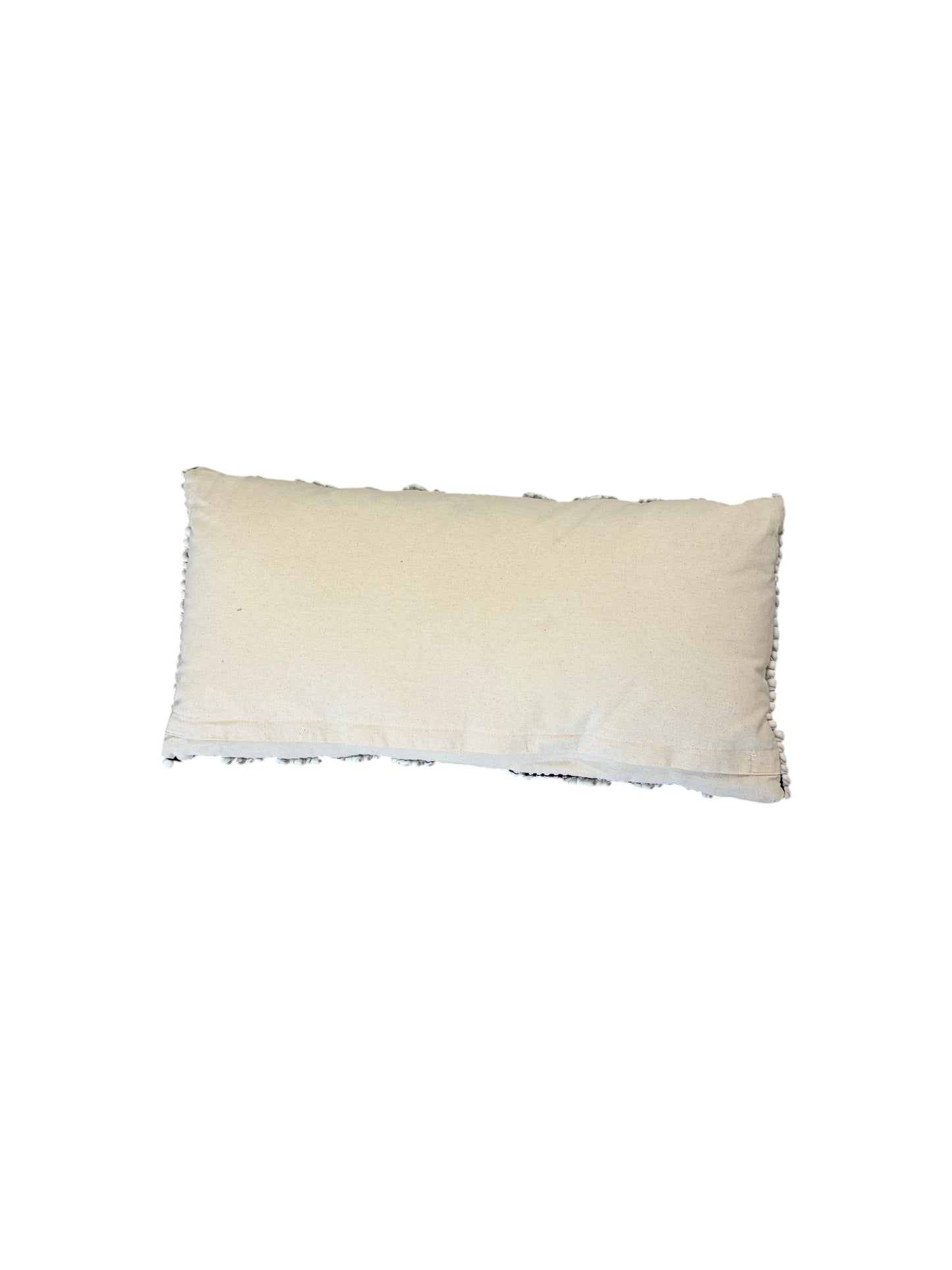 Black and white rectangular throw pillow.