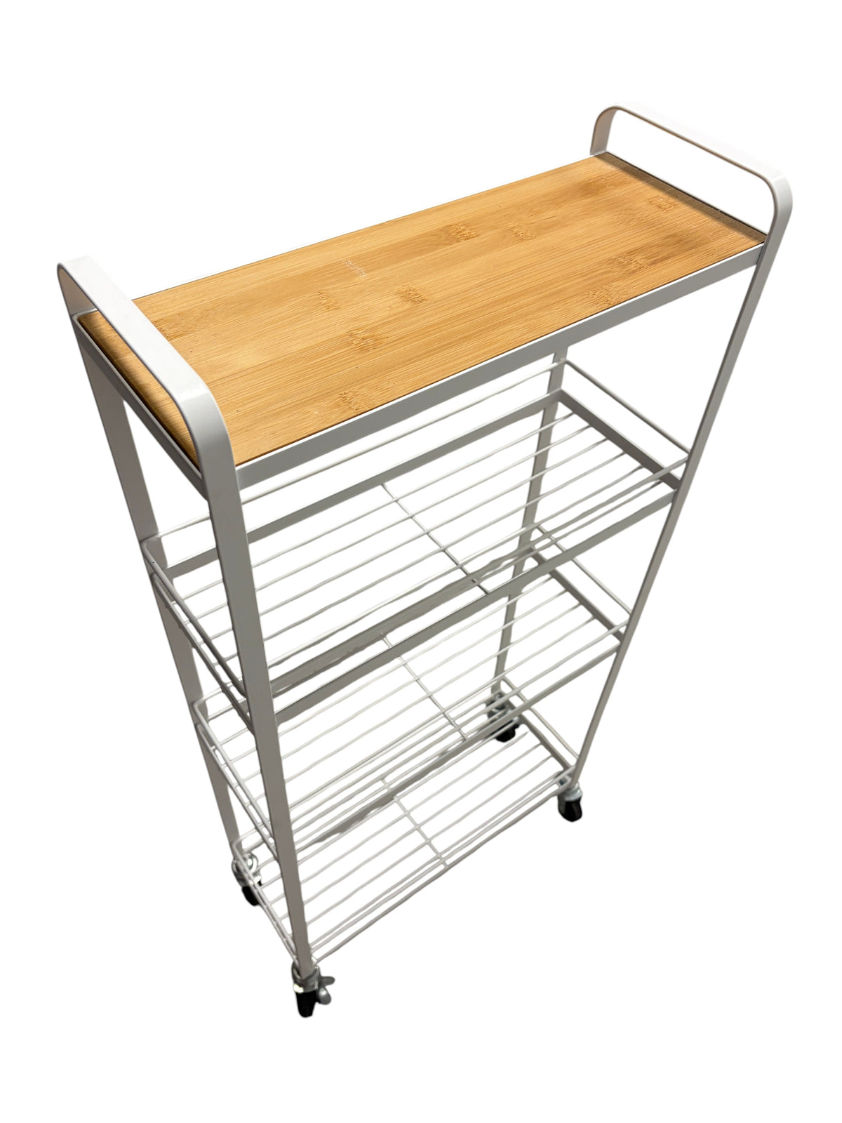 Target matte white skinny storage cart.