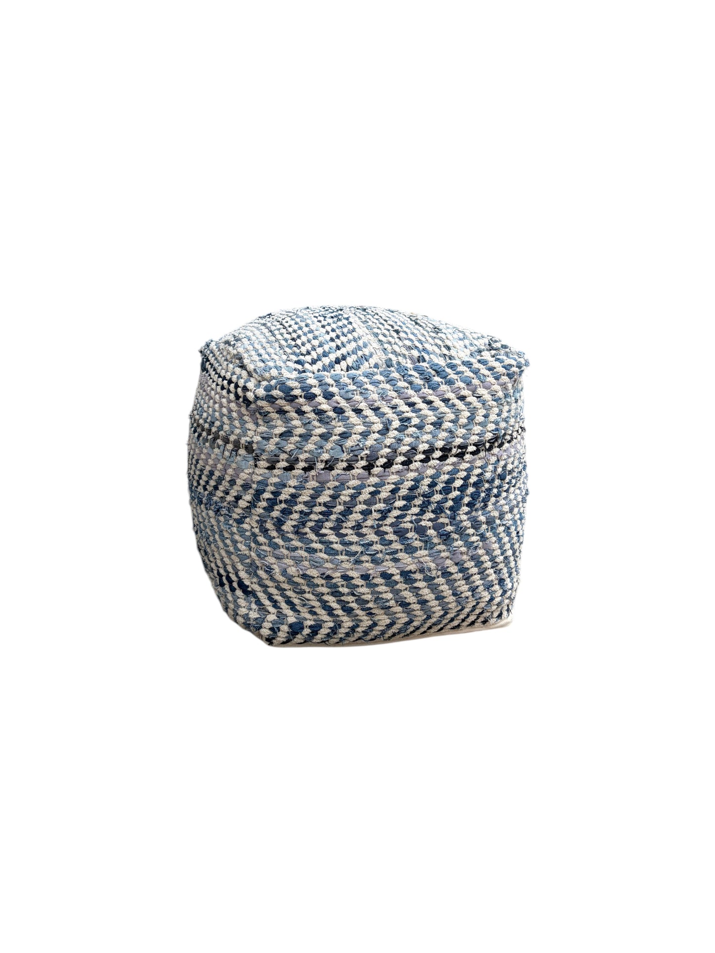 Ashley Furniture woven blue chevron pouf ottoman.