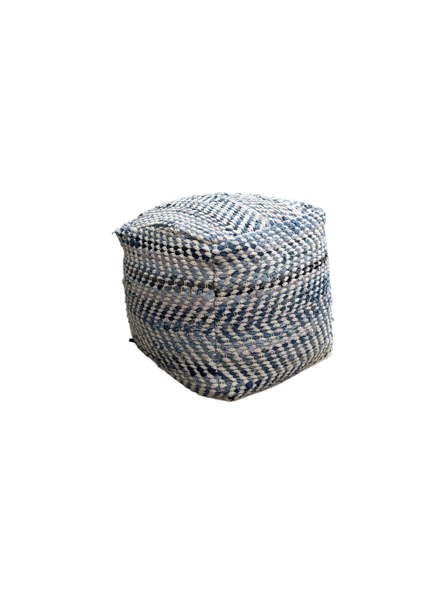 Ashley Furniture woven blue chevron pouf ottoman.