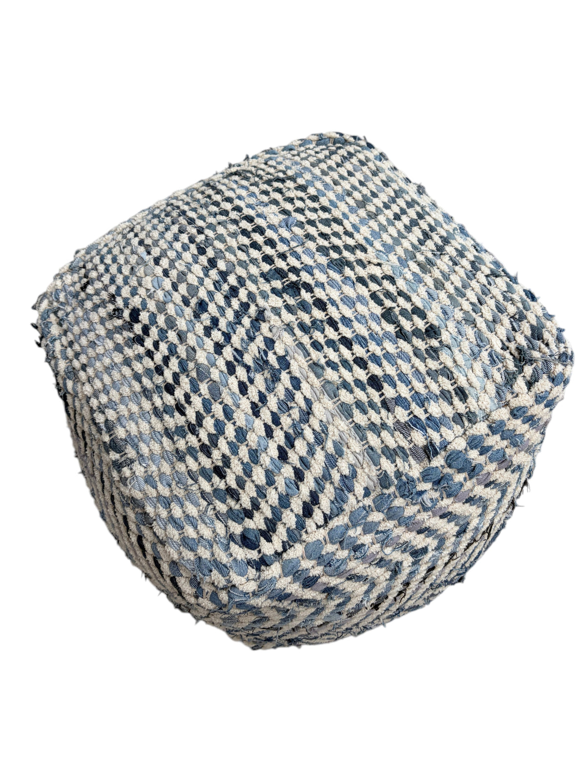 Ashley Furniture woven blue chevron pouf ottoman.
