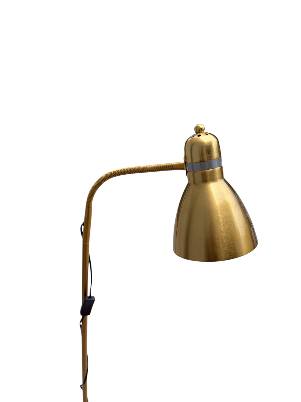 Gold adjustable floor lamp.