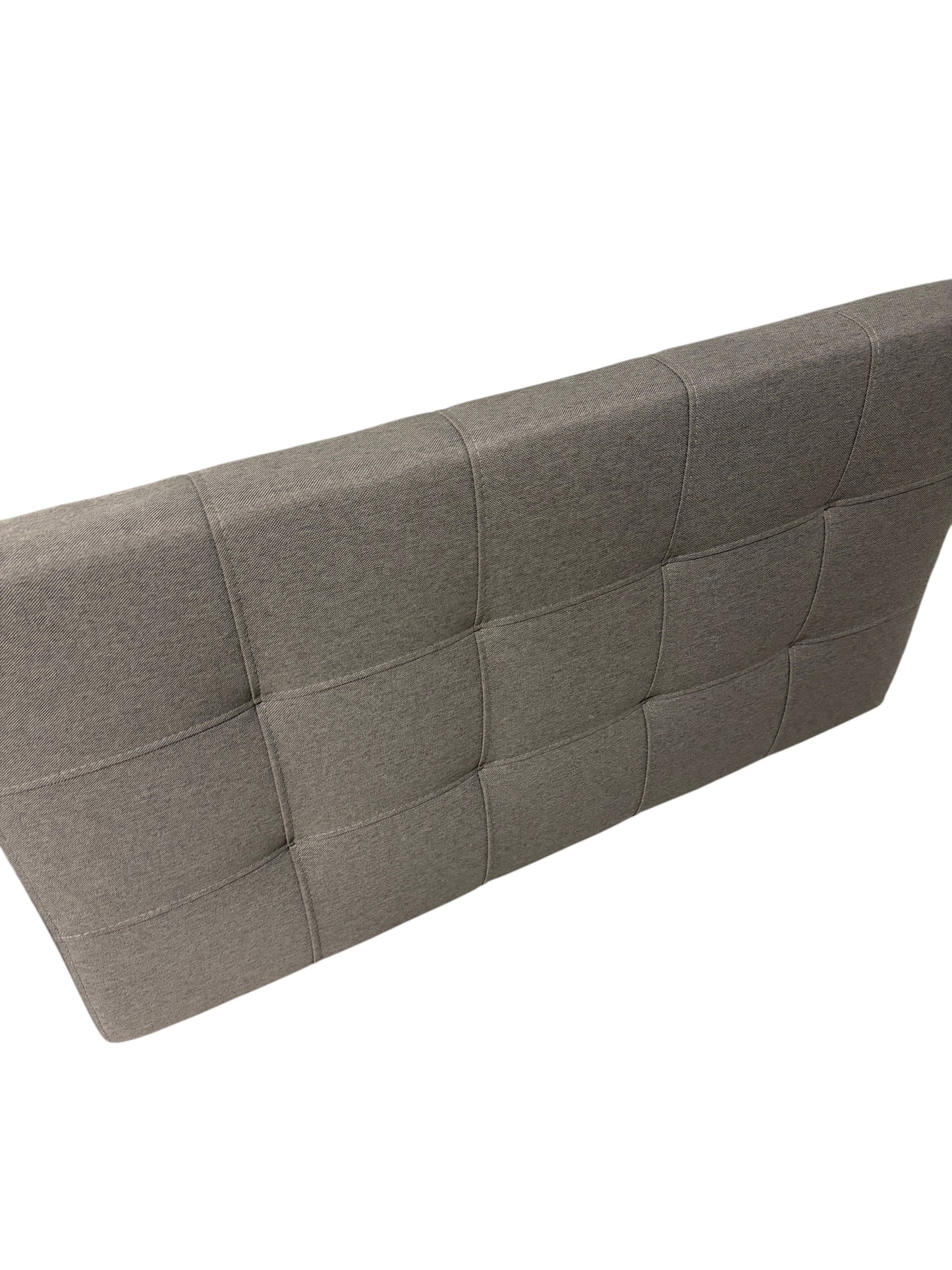 Gray upholstered twin headboard.