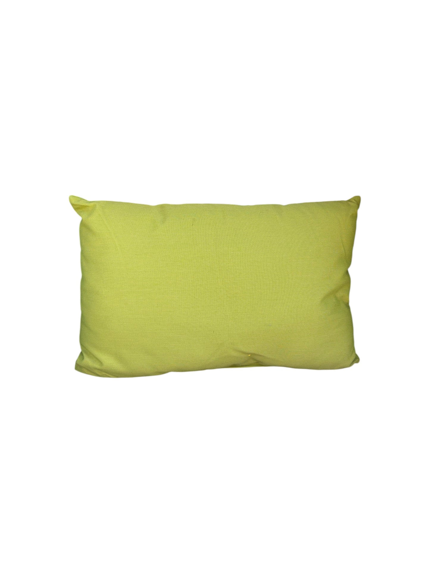 Rectangular green throw pillow.