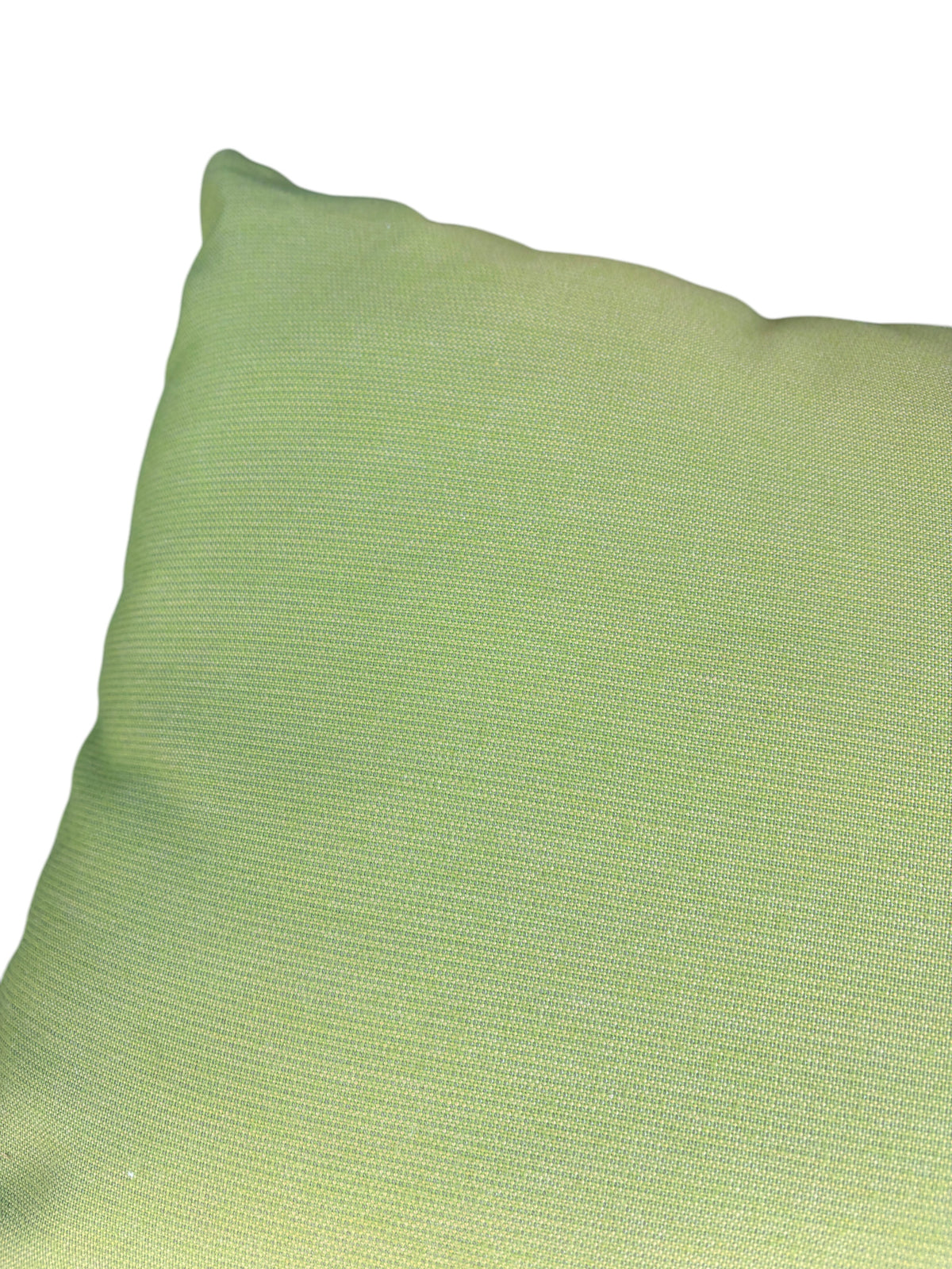 Rectangular green throw pillow.