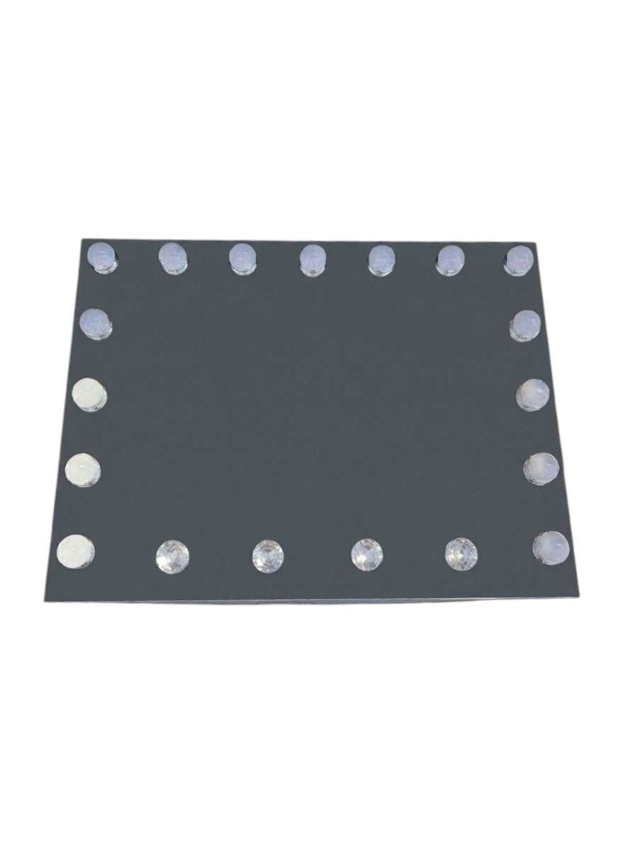Vanity makeup mirror with lights.